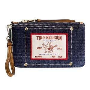 True Religion Buddha Patch Denim Wristlet